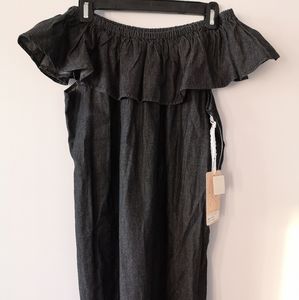 NWT Dark Wash Denim Off-Shoulder Dress